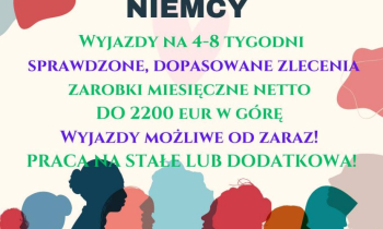 Praca dla Opiekunek w Niemczech - do 11 000 zł na rękę!