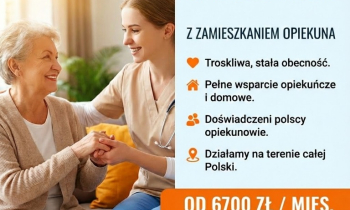 Oferujemy całodobową opiekę seniora z zamieszkaniem / Firma