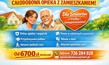 Opiekunka z zamieszkaniem Białystok / Opiekunka dla osoby starszej