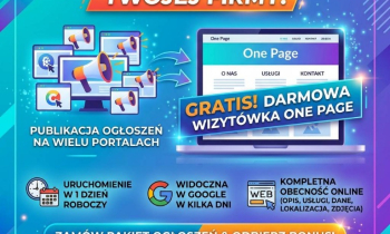 Reklama Twojej firmy + darmowa strona internetowa ONE PAGE